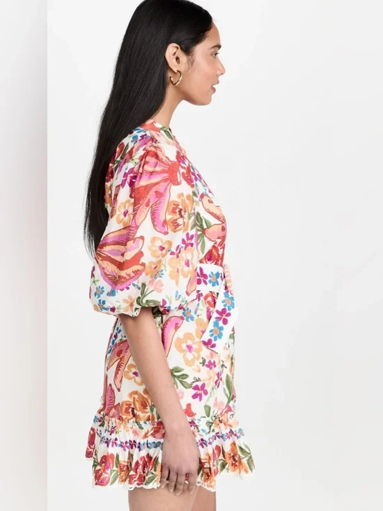 FARM Rio White Spring Bananas Belted Mini Dress - Picture 3 of 10